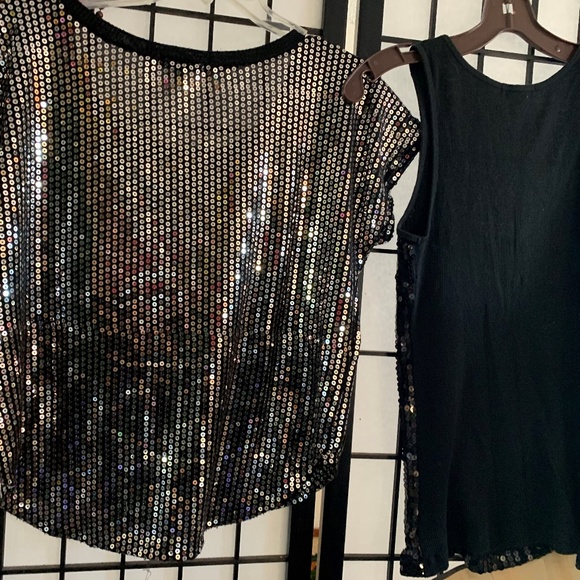 EUC Love Noche Black Sequin Bundle Tops size Medium - Picture 4 of 5